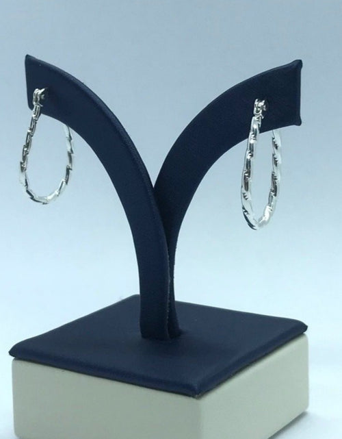 Load image into Gallery viewer, Hinged Oval Barley Twist Hoop Earrings (Small)

