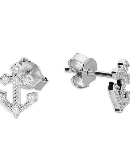 Load image into Gallery viewer, Anchor CZ Stud Earrings
