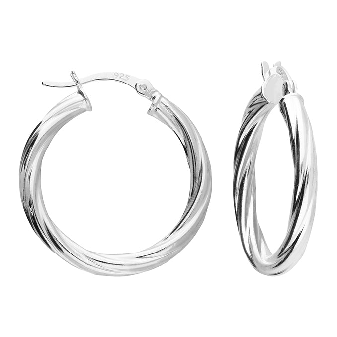 Hinged Twisted Hoop Earrings (25mm)